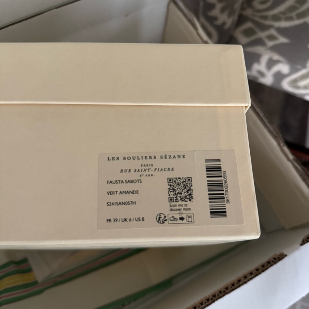 Sezane Platform Wooden FAUSTA CLOGS Almond Green Color FR Size: 39 or US 8 - Picture 9 of 13